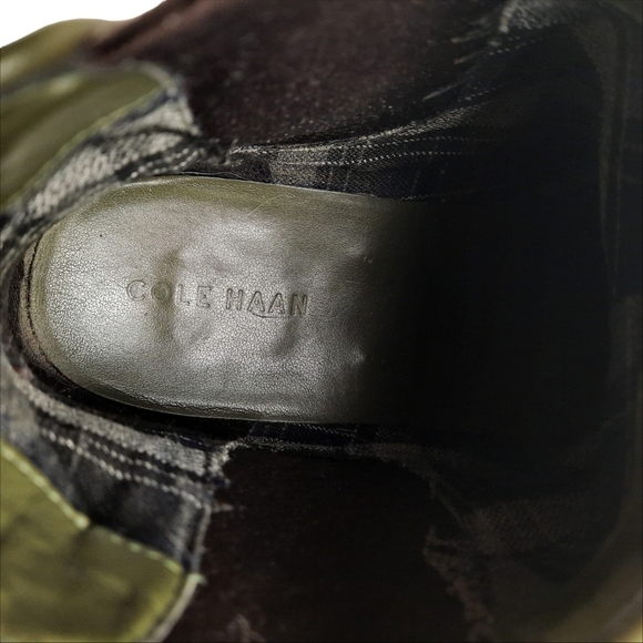 Cole Haan Landsman Waterproof Fatigue Green Chelsea Ankle Boot Rubber Outsole 8 - Picture 7 of 8